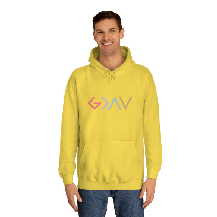 God Is Greater Unisex College Hoodie