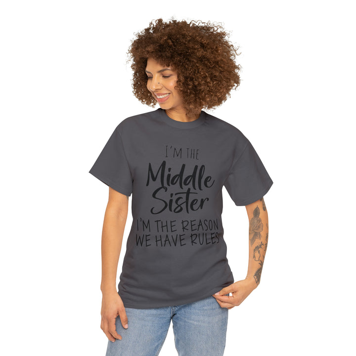 IM THE MIDDLE=Unisex Heavy Cotton Tee