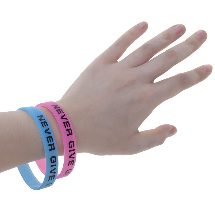 Never Give Up Inspirational Luminous Silicone Bracelet