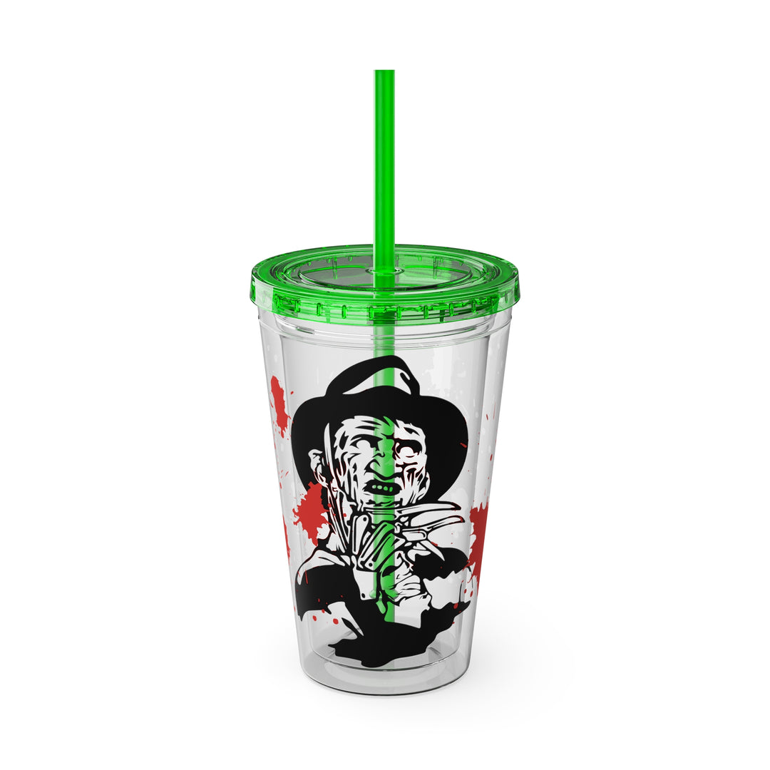 Freddy Halloween=Sunsplash Tumbler with Straw, 16oz