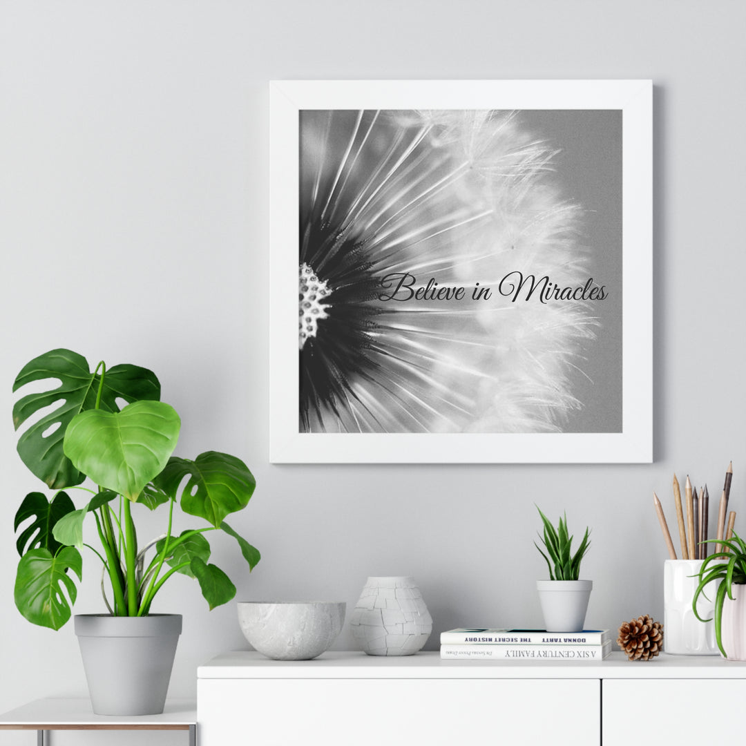 BELIEVE IN MIRACLES=Framed Vertical Poster