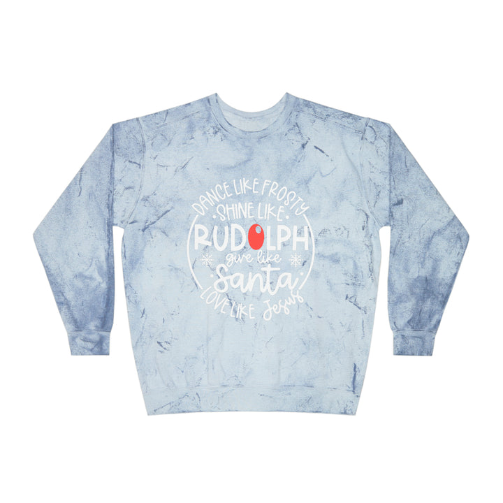 Rudolph=Unisex Color Blast Crewneck Sweatshirt