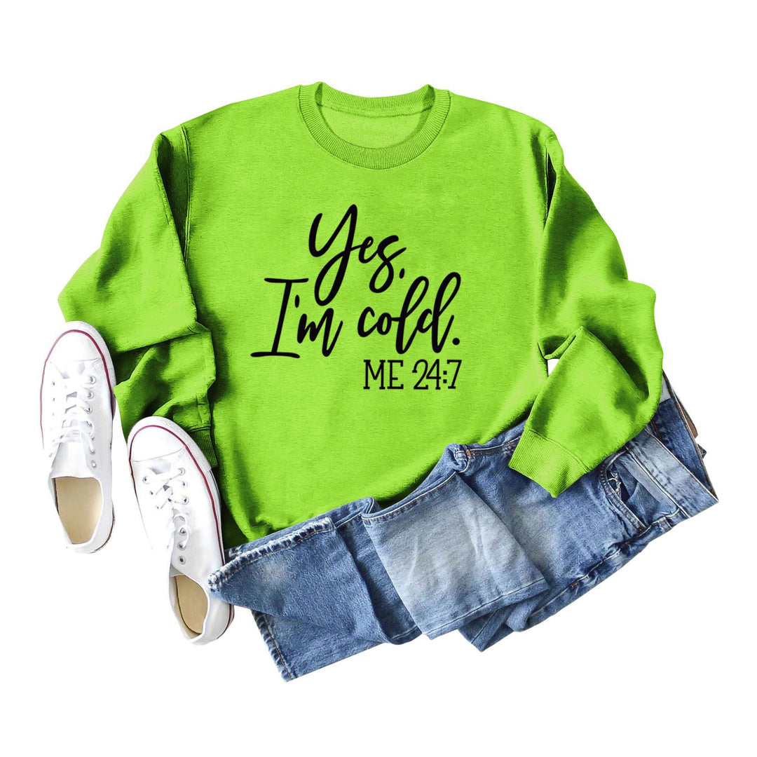 Letter Print Sweatshirt Crew Neck Cotton Women's Retro Fashion