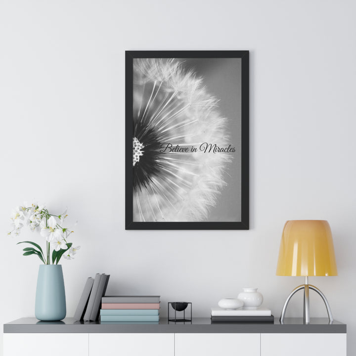 BELIEVE IN MIRACLES=Framed Vertical Poster