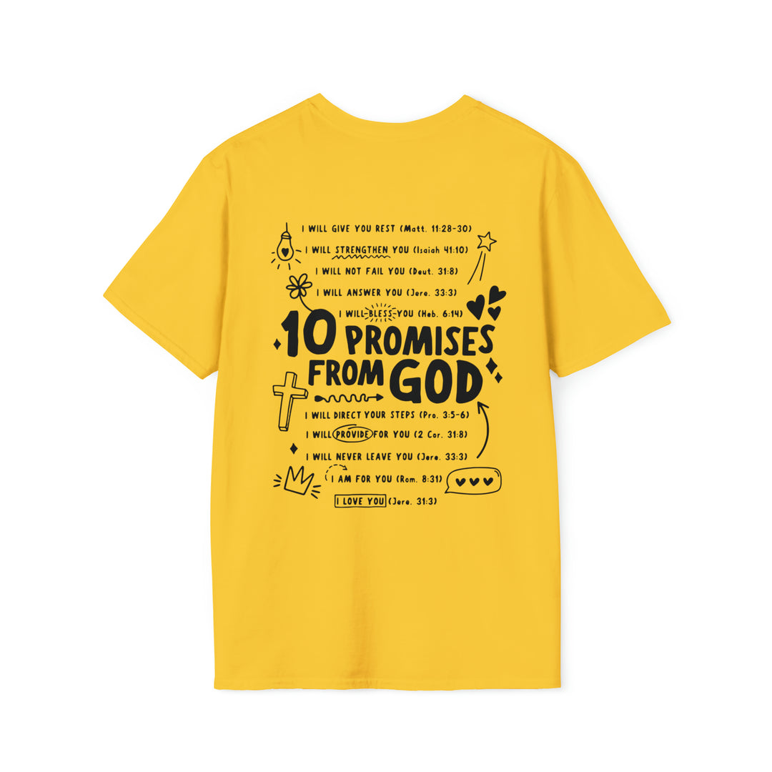 10 Promises For God=Unisex Softstyle T-Shirt