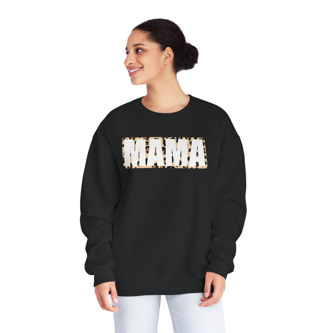 white leopard MAMA Unisex NuBlend® Crewneck Sweatshirt