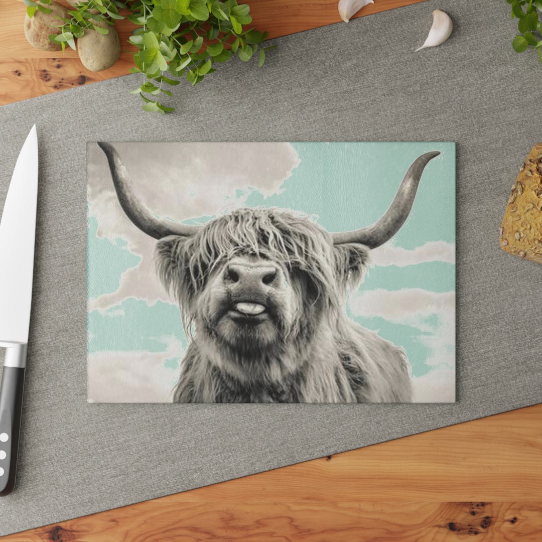 Black & White Cow Glass Cutting Board