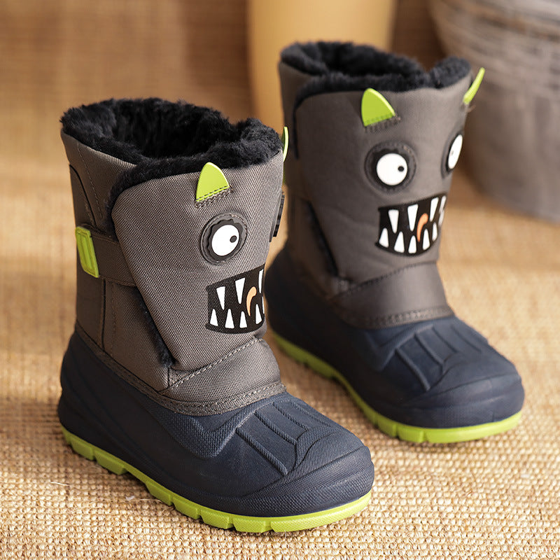 Cartoon Waterproof Non-slip Plus Velvet Men And Women Children's Snow Boots