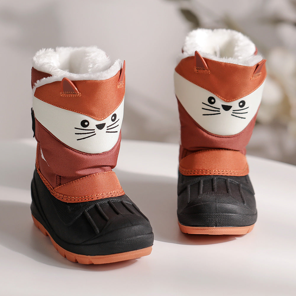 Cartoon Waterproof Non-slip Plus Velvet Men And Women Children's Snow Boots