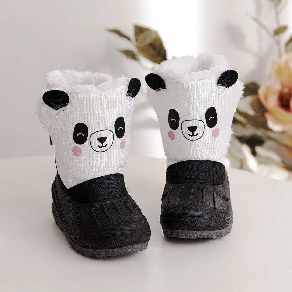 Cartoon Waterproof Non-slip Plus Velvet Men And Women Children's Snow Boots