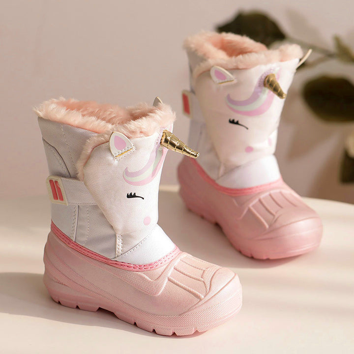 Cartoon Waterproof Non-slip Plus Velvet Men And Women Children's Snow Boots