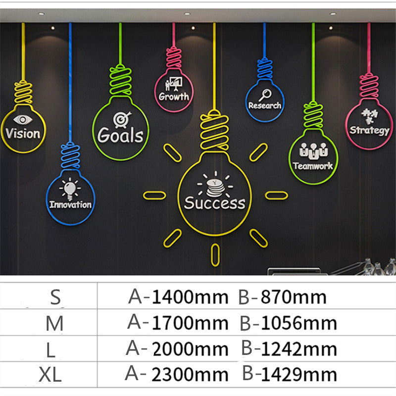 Light Bulb Inspirational Slogan Wall Sticker