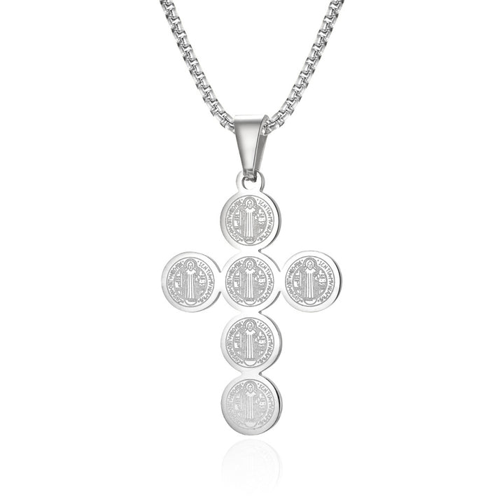 Christian Icon Cross Titanium Steel Pendant