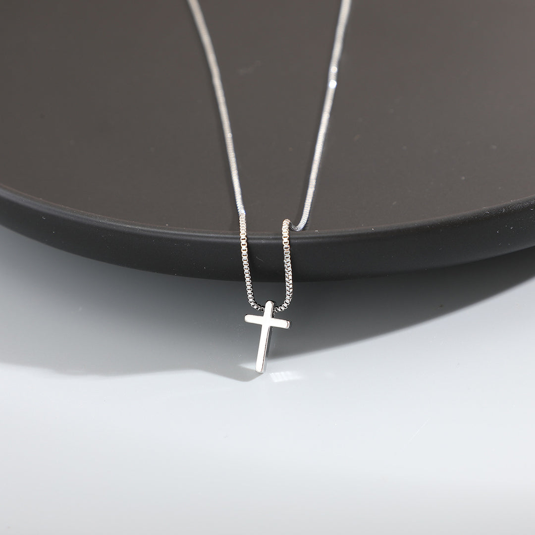 Gold And Silver Christian Cross Necklace, Dainty Choker Gift For Women, Religious Faith Pendant Jewelry