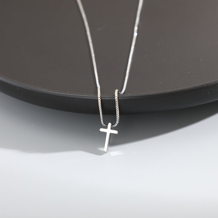 Gold And Silver Christian Cross Necklace, Dainty Choker Gift For Women, Religious Faith Pendant Jewelry