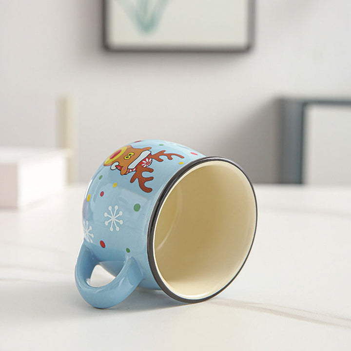 Ceramic Christmas Mousse Cup Cartoon Santa Claus Baking Shop Dessert Cup Coffee And Breakfast Cup Kid's Mug