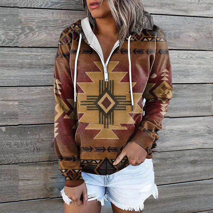 Female Ethnic Tribal Hoodie Coat