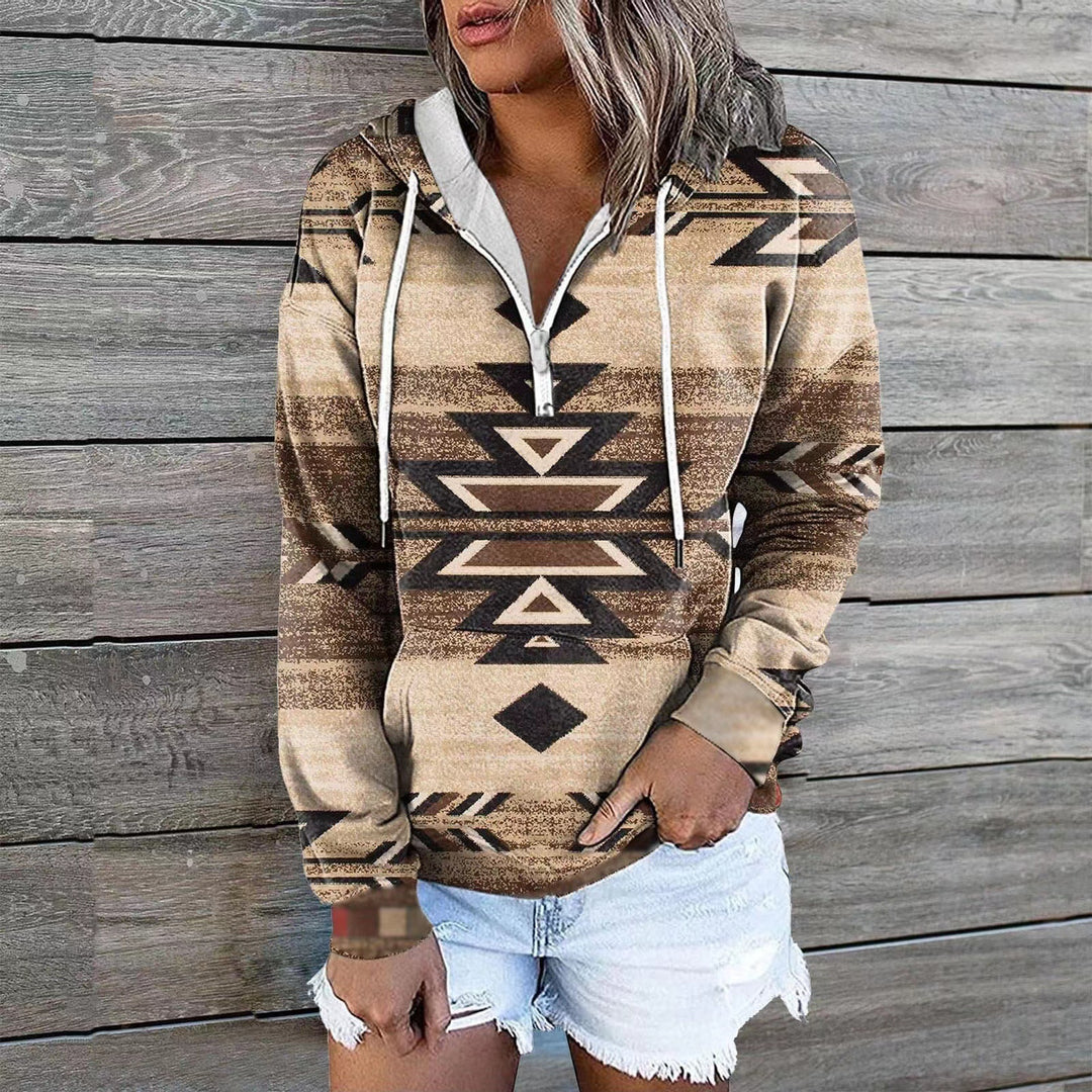 Female Ethnic Tribal Hoodie Coat