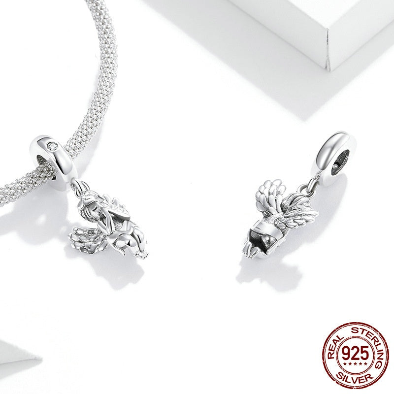 Pure Cute Little Angel S925 Sterling Silver Pendant Ornament Accessories