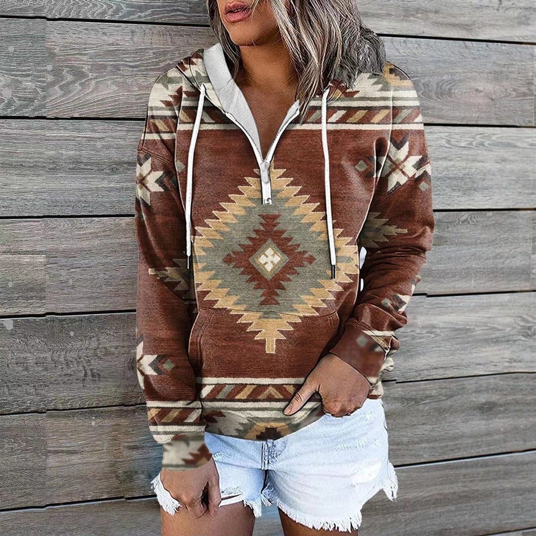 Female Ethnic Tribal Hoodie Coat