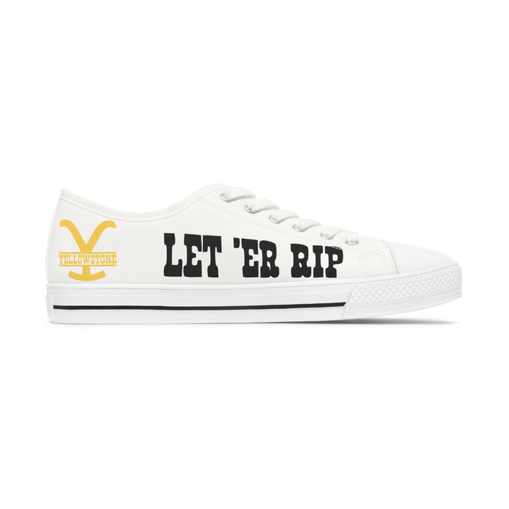 Women's Low Top Sneakers- Yellowstone White