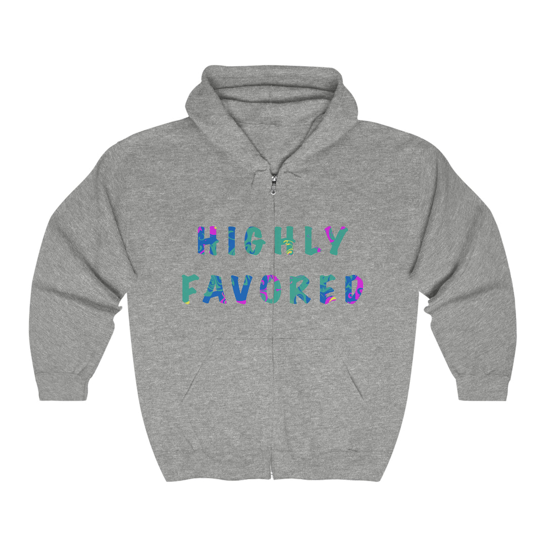 HIGHLY FAVORED-Unisex Heavy Blend™ Full Zip Hooded Sweatshirt