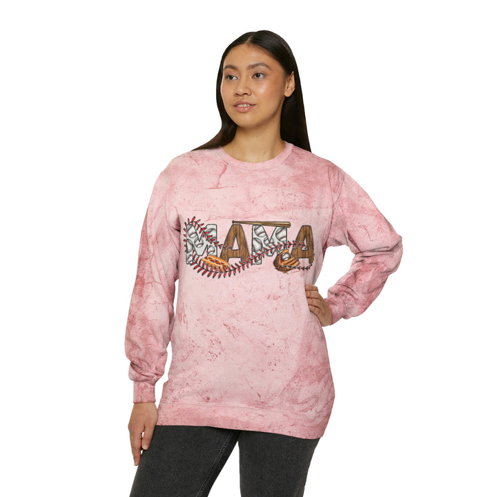 SOFTBALL MOM-Unisex Color Blast Crewneck Sweatshirt