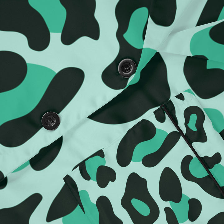 GREEN LEOPARD-Women's Satin Pajamas (AOP)