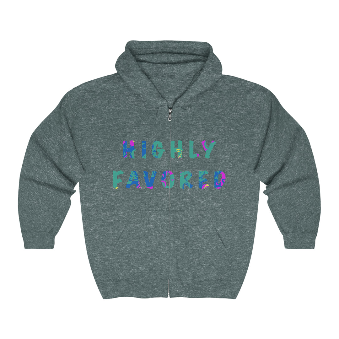 HIGHLY FAVORED-Unisex Heavy Blend™ Full Zip Hooded Sweatshirt