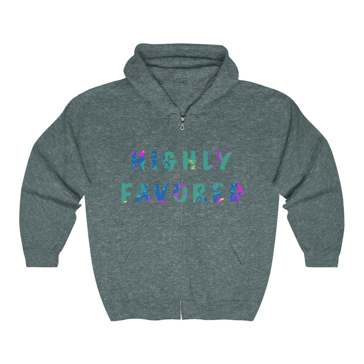 HIGHLY FAVORED-Unisex Heavy Blend™ Full Zip Hooded Sweatshirt