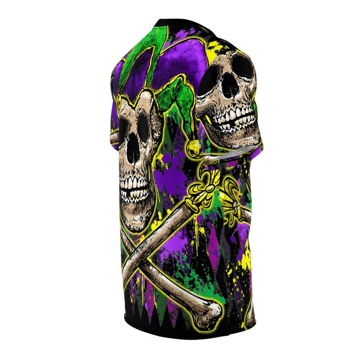 SKULL-MARDI-GRAS-Unisex AOP Cut & Sew Tee