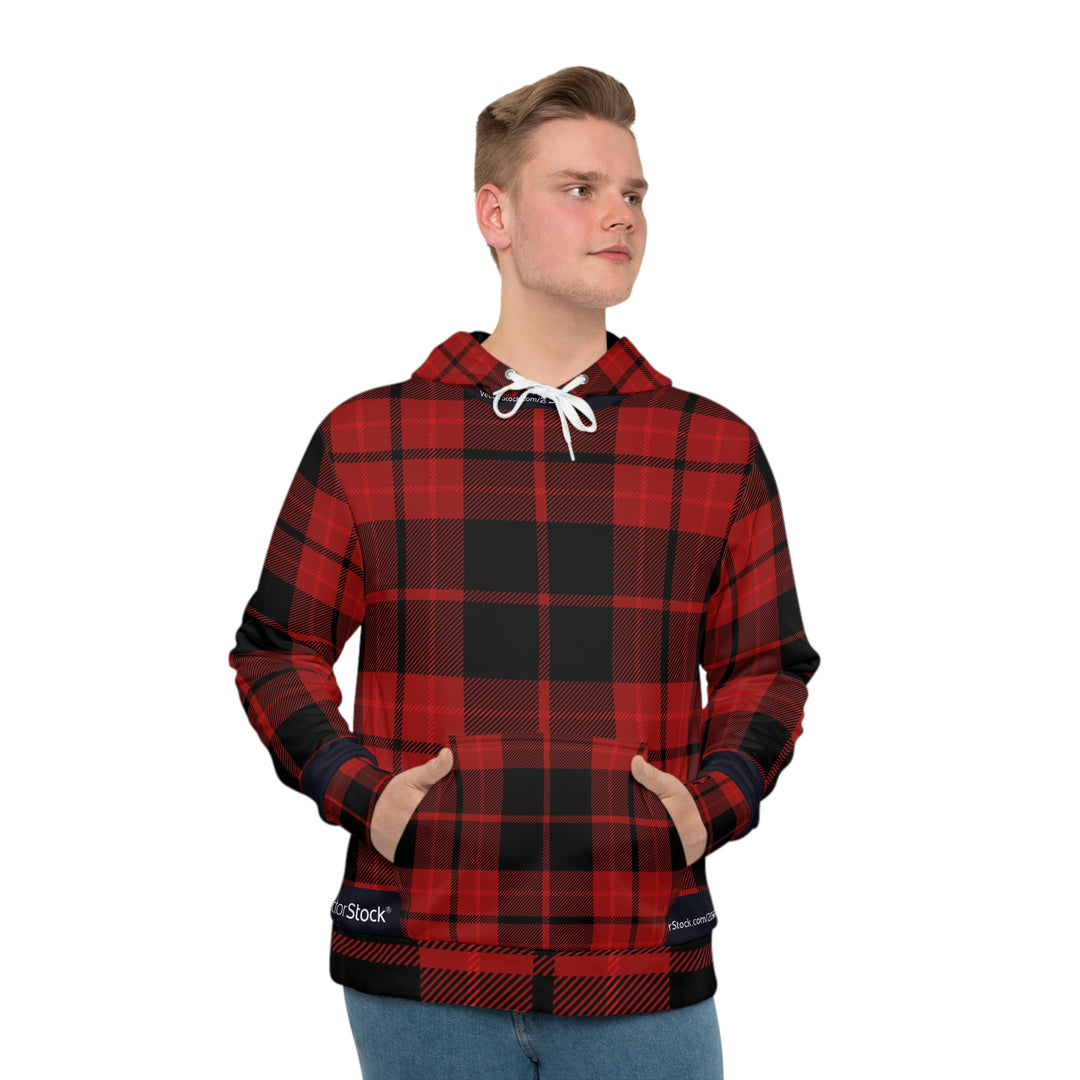 RED-PLAID-Men's All-Over-Print Hoodie