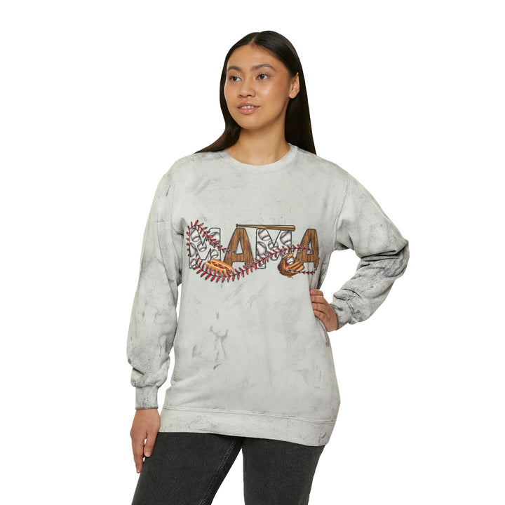SOFTBALL MOM-Unisex Color Blast Crewneck Sweatshirt