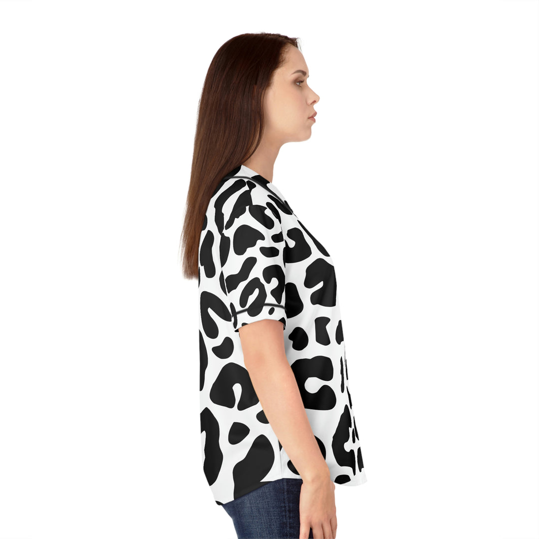 COW PRINT-Women's Baseball Jersey (AOP)