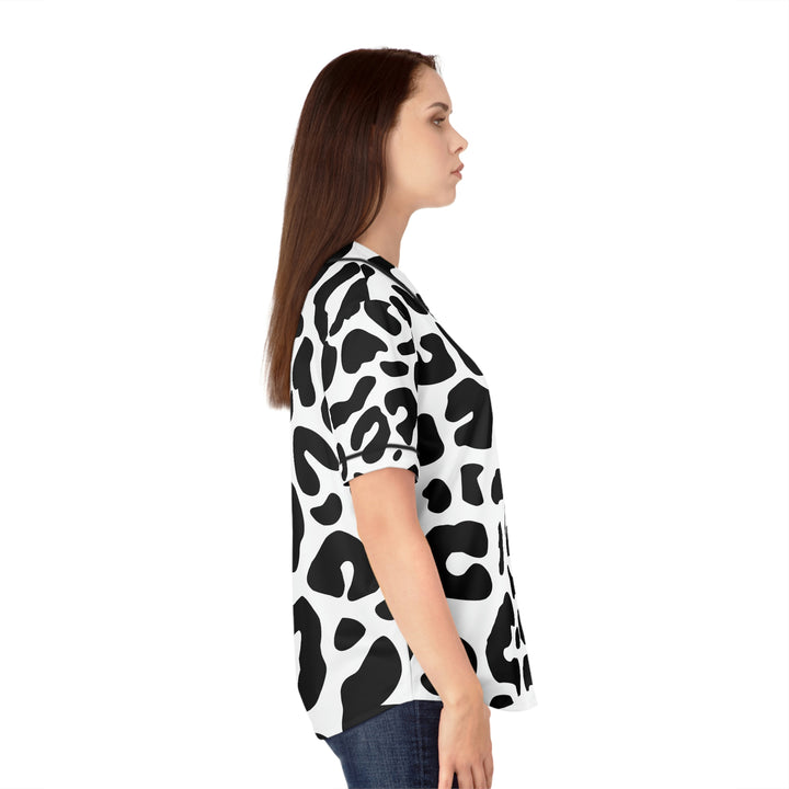 COW PRINT-Women's Baseball Jersey (AOP)