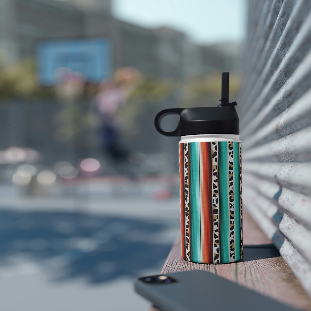 green leopard-Stainless Steel Water Bottle, Standard Lid