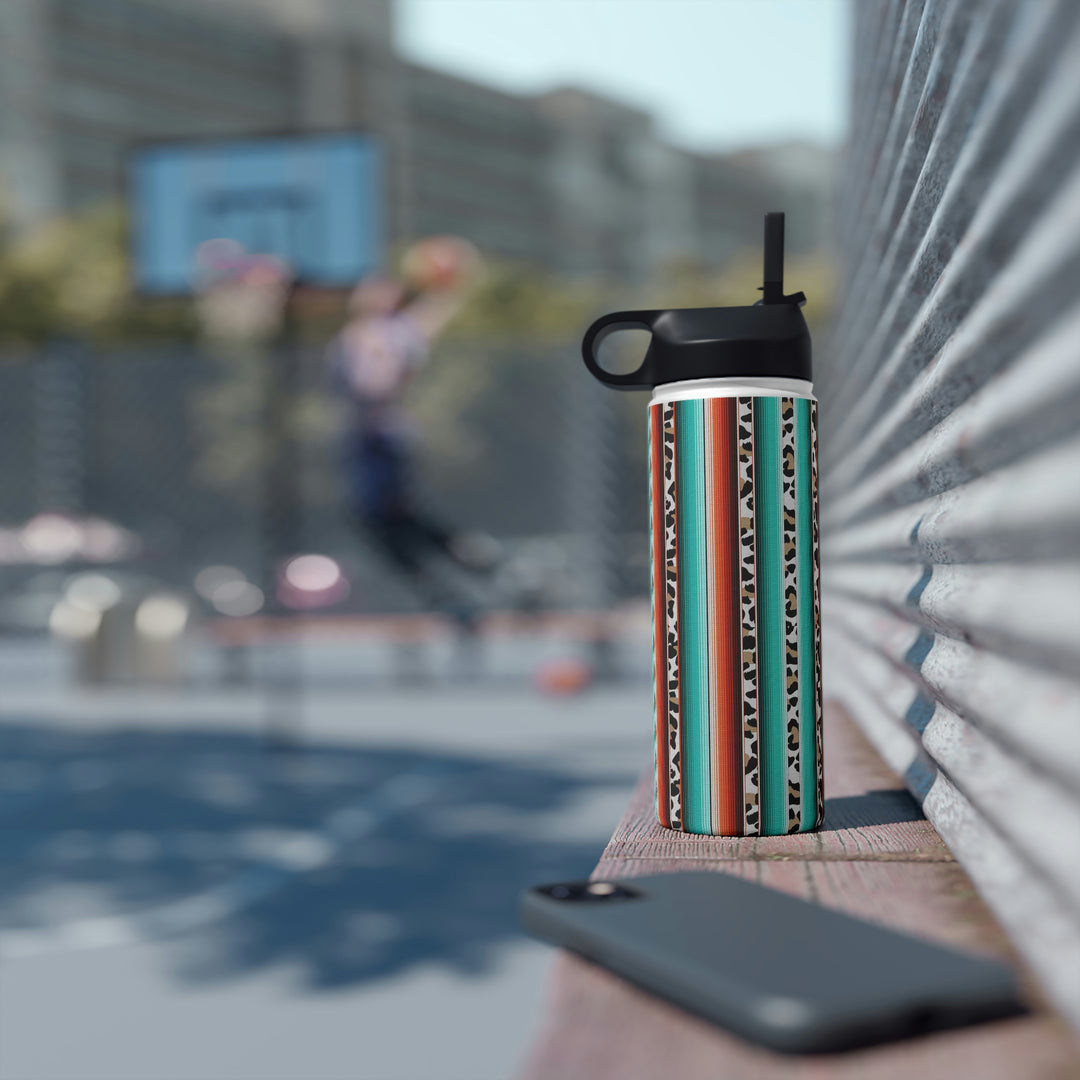 green leopard-Stainless Steel Water Bottle, Standard Lid