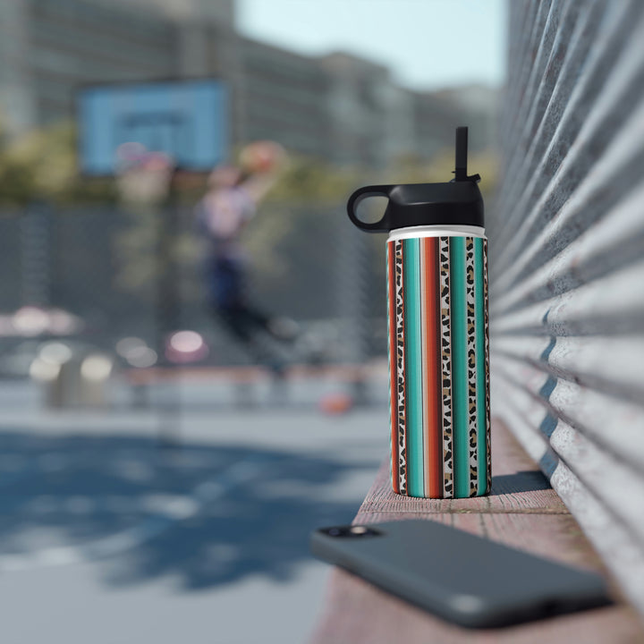 green leopard-Stainless Steel Water Bottle, Standard Lid