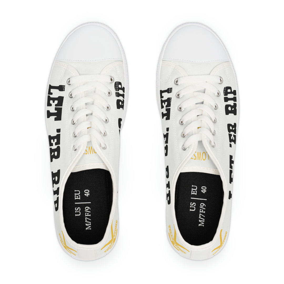 Women's Low Top Sneakers- Yellowstone White