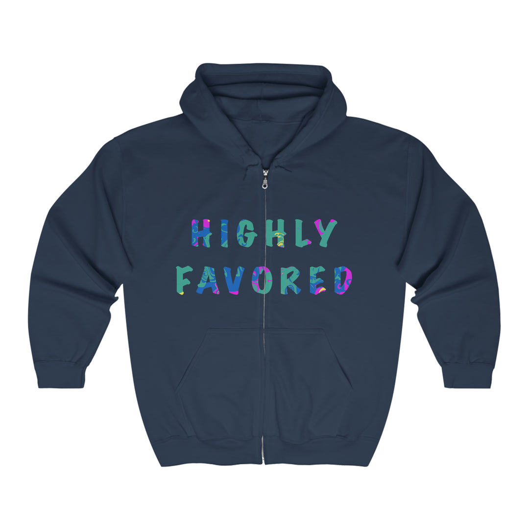 HIGHLY FAVORED-Unisex Heavy Blend™ Full Zip Hooded Sweatshirt