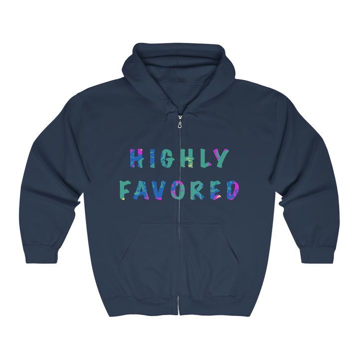 HIGHLY FAVORED-Unisex Heavy Blend™ Full Zip Hooded Sweatshirt