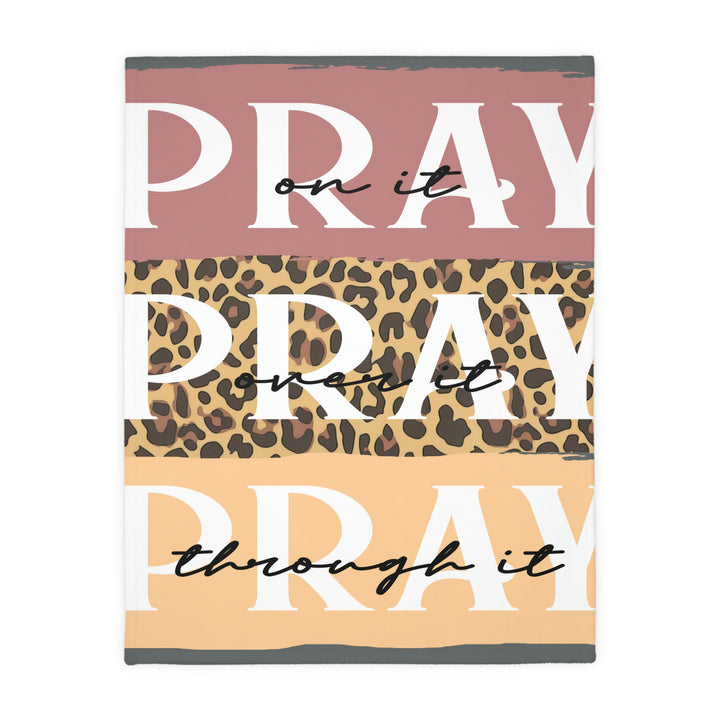 PRAY-Velveteen Minky Blanket (Two-sided print)