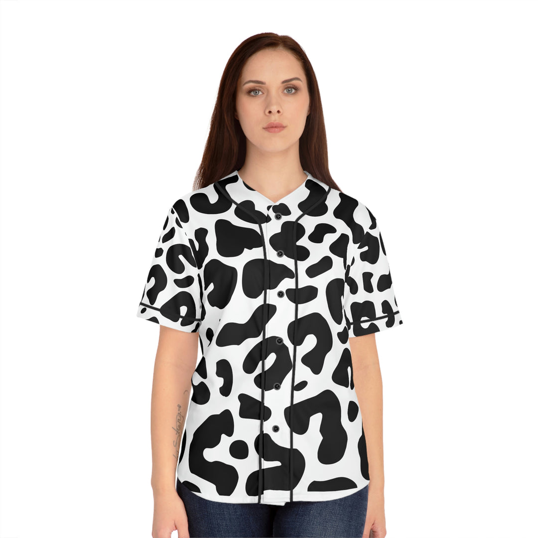 COW PRINT-Women's Baseball Jersey (AOP)