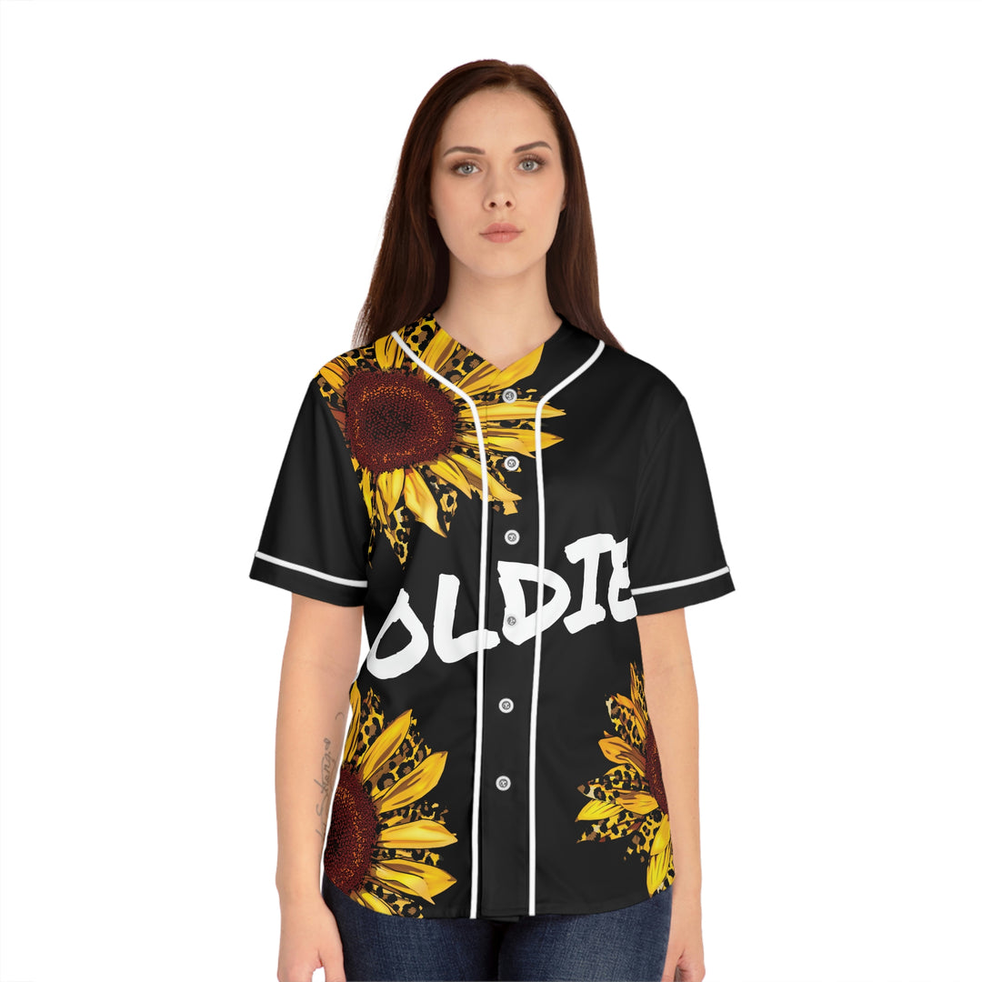 SUNFLOWER SOLDIER-Women's Baseball Jersey (AOP)