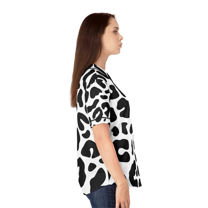 COW PRINT-Women's Baseball Jersey (AOP)