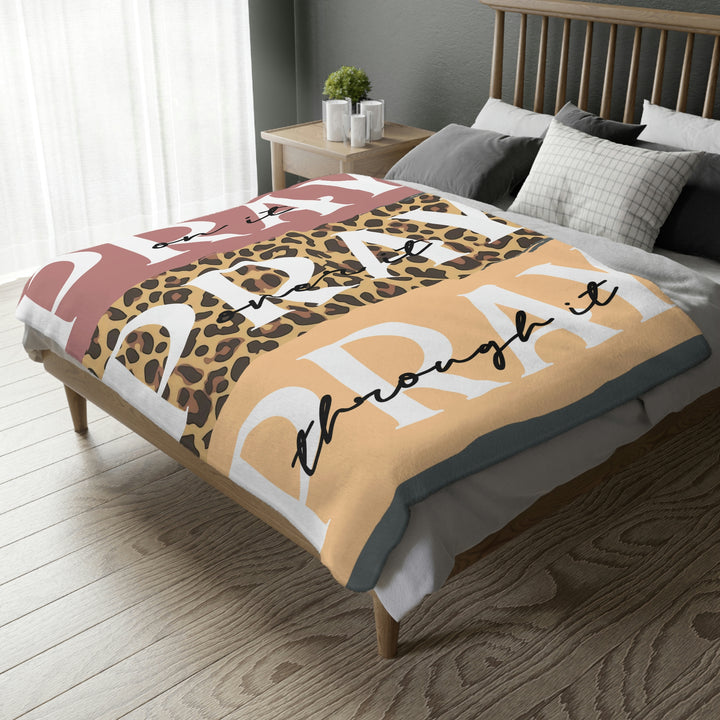 PRAY-Velveteen Minky Blanket (Two-sided print)