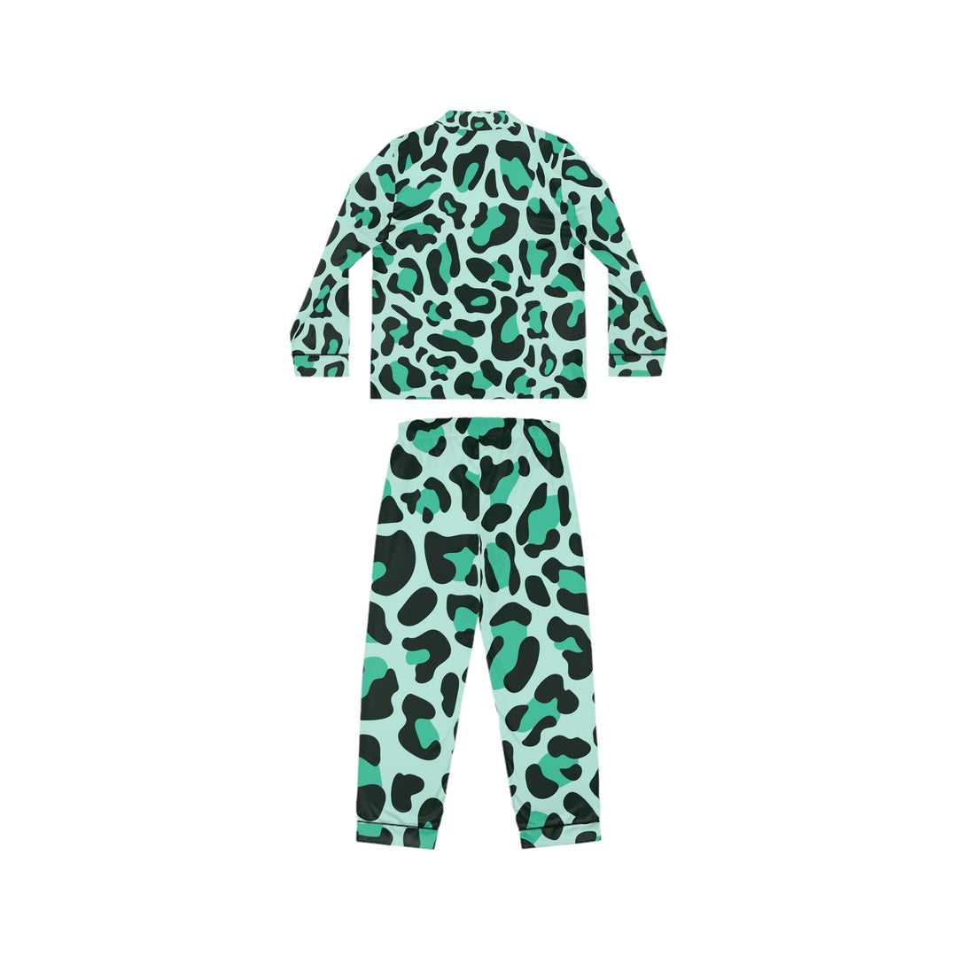 GREEN LEOPARD-Women's Satin Pajamas (AOP)
