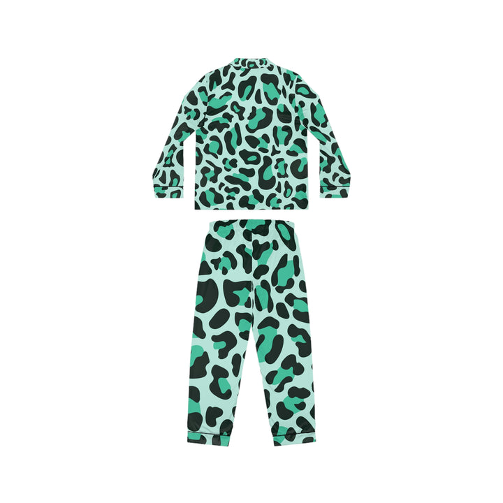 GREEN LEOPARD-Women's Satin Pajamas (AOP)