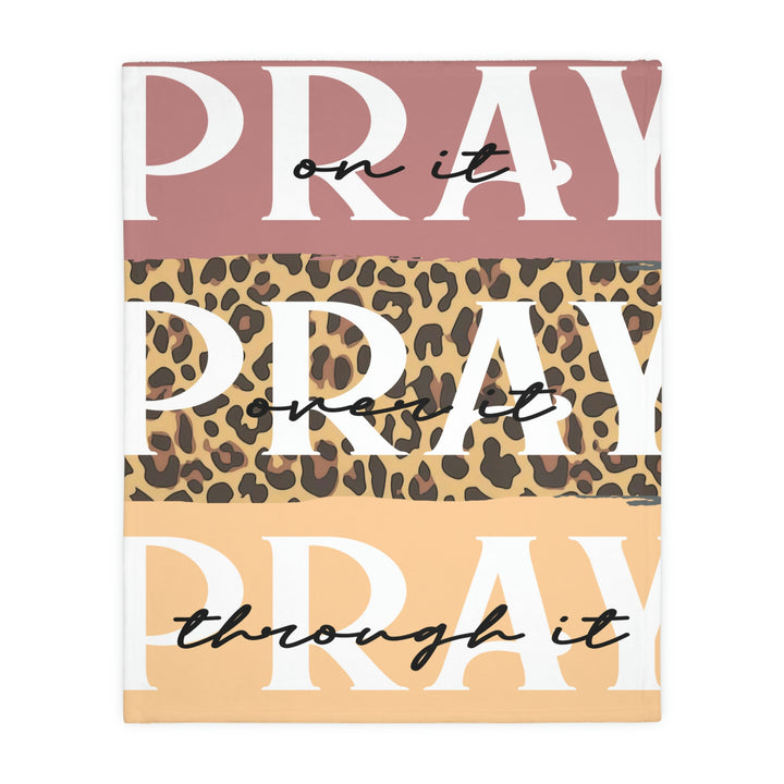 PRAY-Velveteen Minky Blanket (Two-sided print)