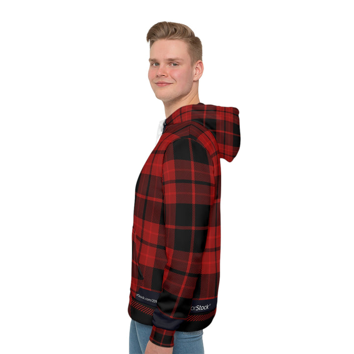 RED-PLAID-Men's All-Over-Print Hoodie
